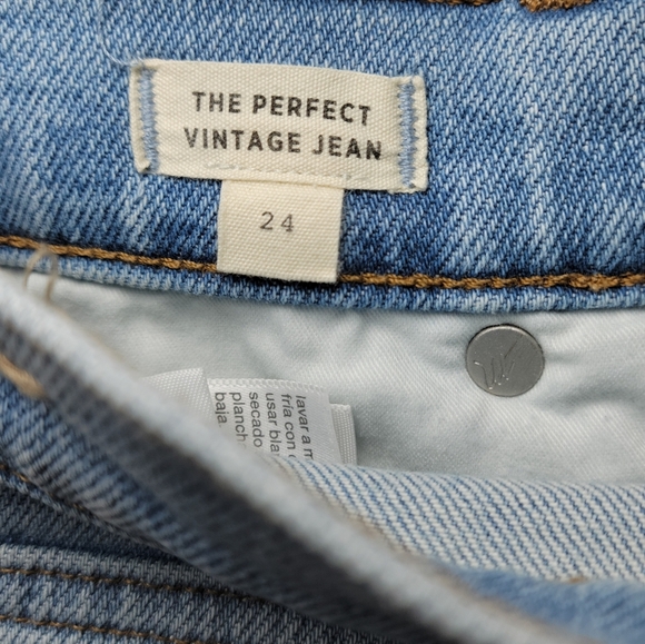 Madewell The Perfect Vintage Jeans High Rise Raw Hem Size 24 NWOT - Picture 6 of 13